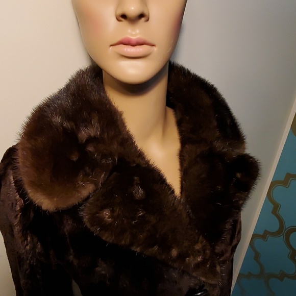 Mink collar Fur Coat - Picture 5 of 8